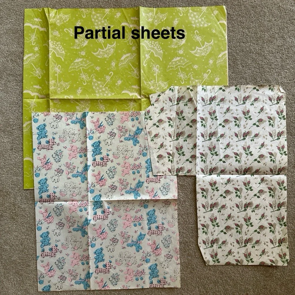 Vtg Lot 28 Full Sheets Wrapping‎ Paper All-Occasion 60's 70's 80's Plus Pieces